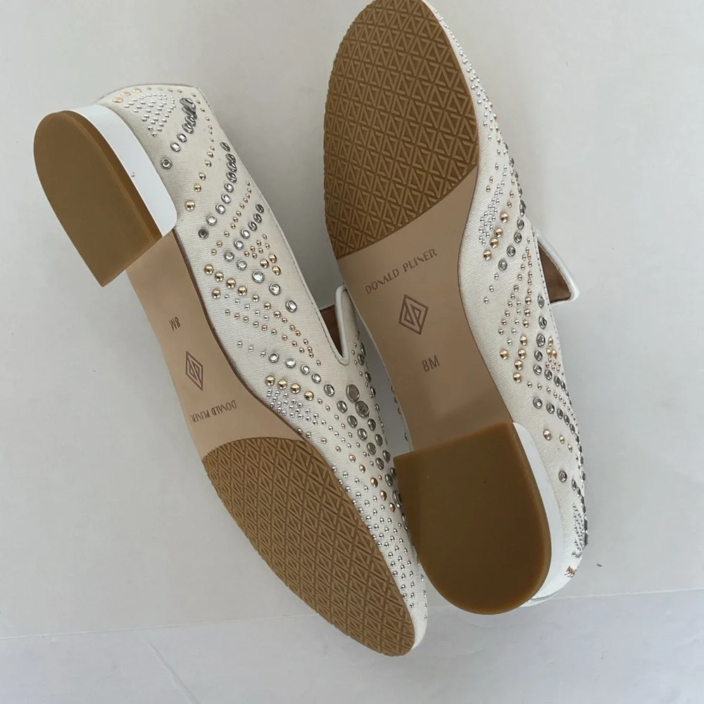 Donald J. PLINER New Leather Studded Loafers size 8 - Picture 12 of 16